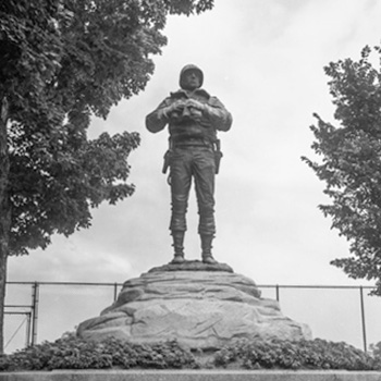 Patton Monument opposite Old Library