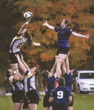 2016-17 Women's Army Rugby Team takes possession of the ball