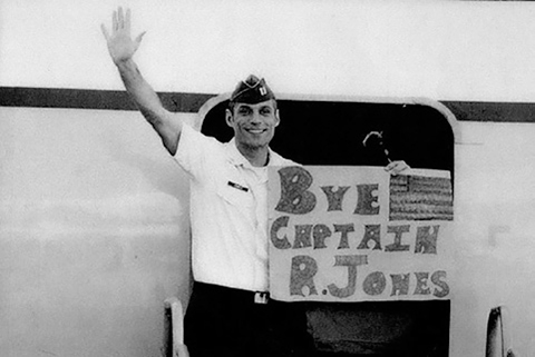 Bob Jones '65, departing the Phillipines after being released from captivity