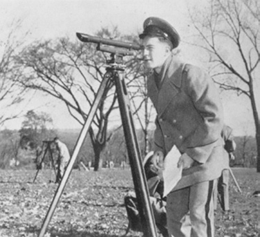 Cadet uses survey instrument circa 1953