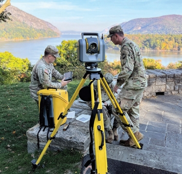 Cadets use a Trimble SX10 for surveying