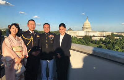 Mrs. Ota; Lieutenant Colonel Takahiro Ota, Assistant Military Attaché at the Embassy of Japan; Major General William H. Seely III USMC, Director of Marine Corps Intelligence; and Cadet Uta Givens ’24