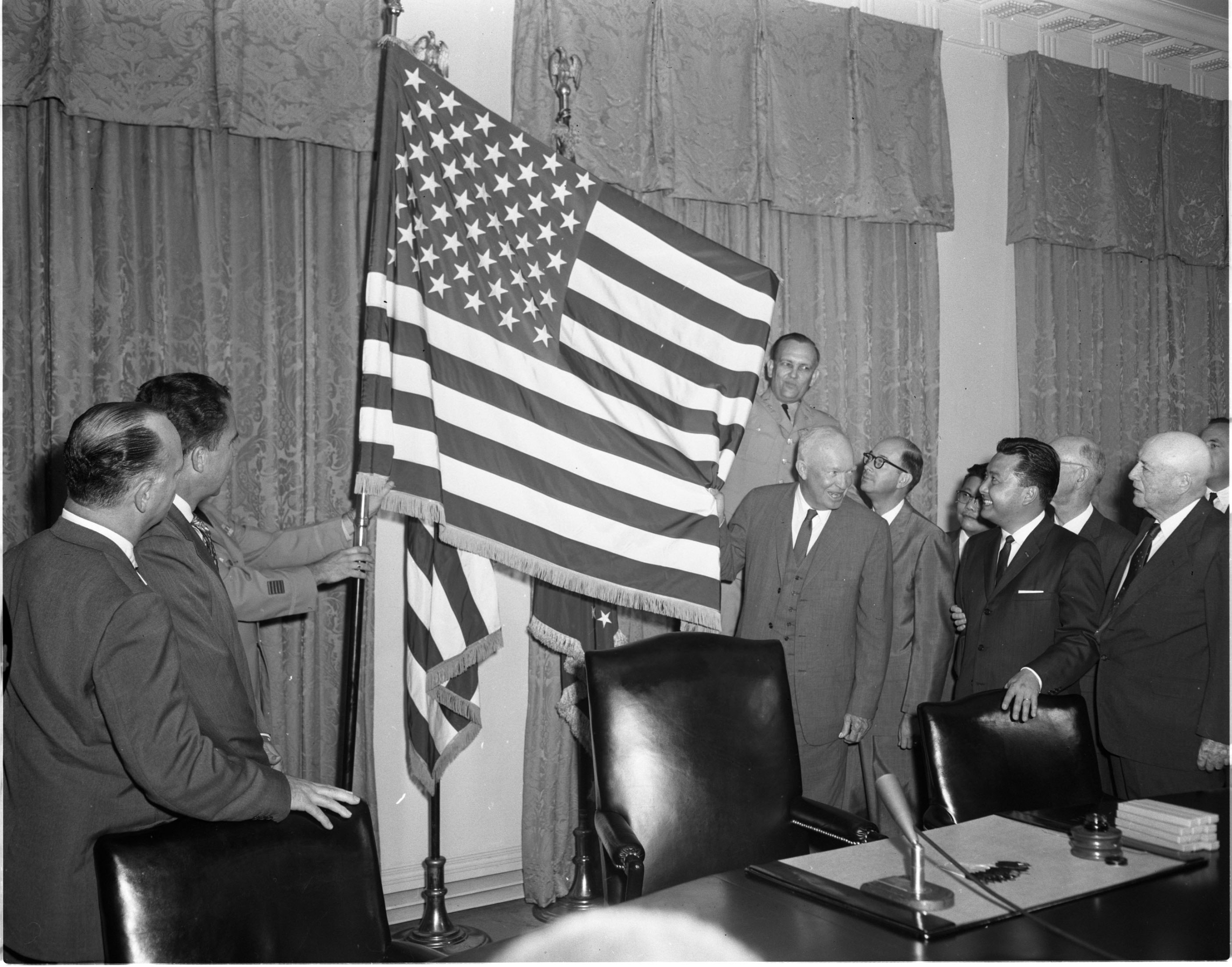 President Eisenhower (1915) Holds Special Connection to US Flag