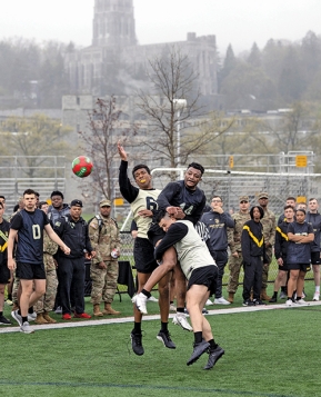 Cadets compete in one of the several outdoor Company Athletics Fall Brigade championships