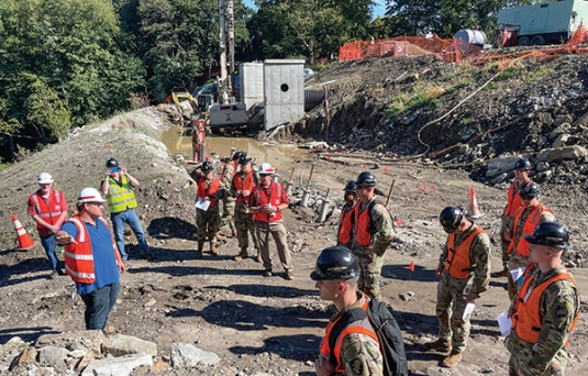 Cadets enrolled in CE472, Advanced Soil Mechanics, visit construction projects around West Point