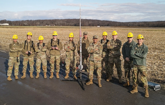 Physics & Nuclear Engineering cadets test launch their rockets off-post