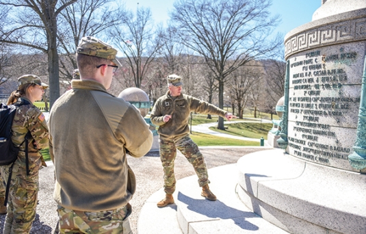 Cadets in a history class with LTC Rory McGovern