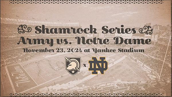 Army Football and Notre Dame to Renew Rivalry in Shamrock Series Game at Yankee Stadium in 2024