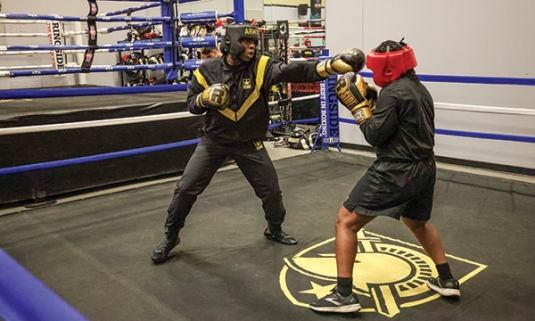 Members of West Point Boxing Team spar