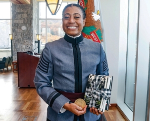 CDT Megan Nkamwa ’24, a member of the West Point Boxing