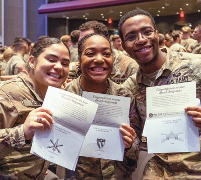 Members of Boxing Team proudly shows off their branch assignments