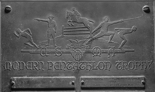 The Kirby Modern Pentathlon Trophy plaque