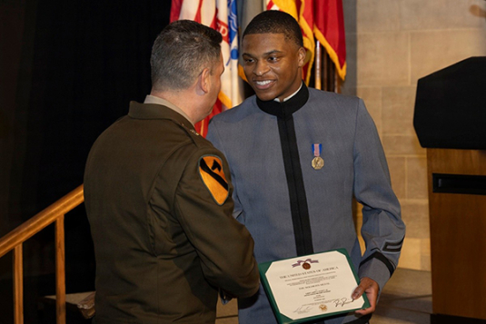 CDT Larry Pickett '28 Receives Soldier’s Medal