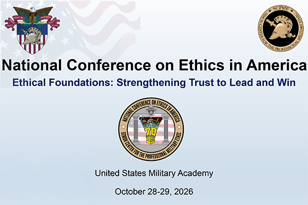 National Conference on Ethics in America Sponsored by The Class of 1970