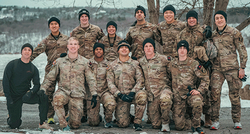 Rhodes Scholar Max Felter '26 (front row, second from left) says he surpassed his goals at USMA thanks to his family, friends, and mentors. 